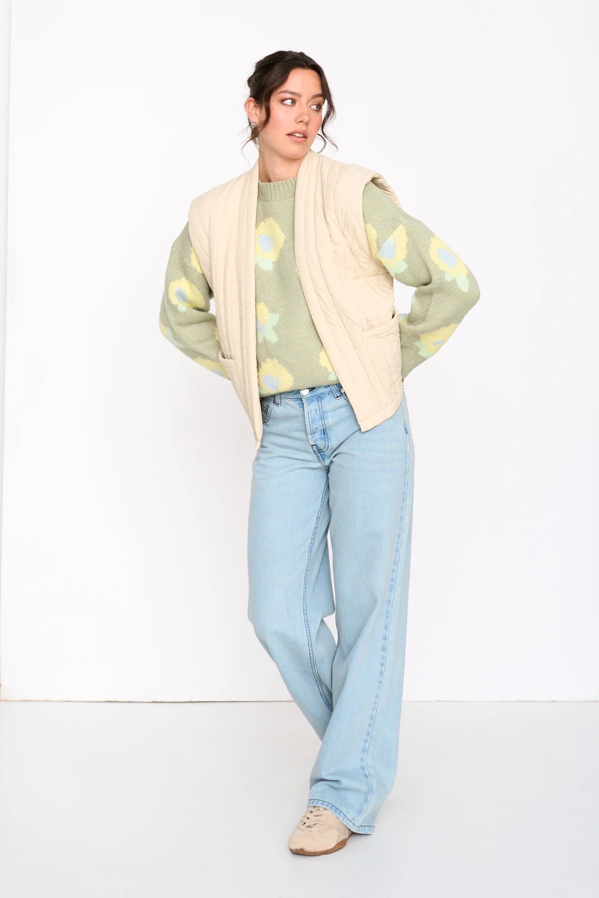 Quilted Gilet - Off White
