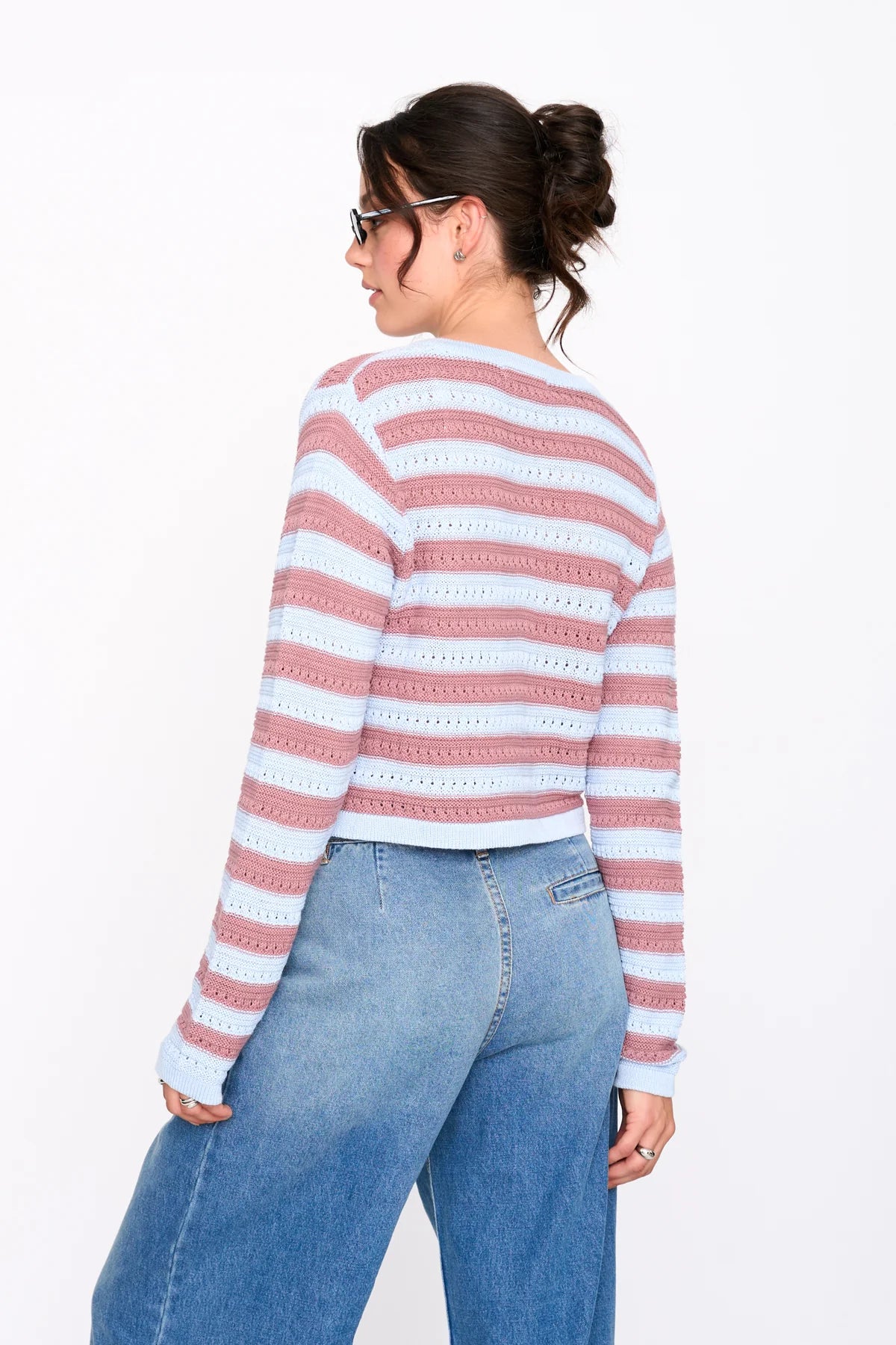 Striped Cardigan - Blue & Purple