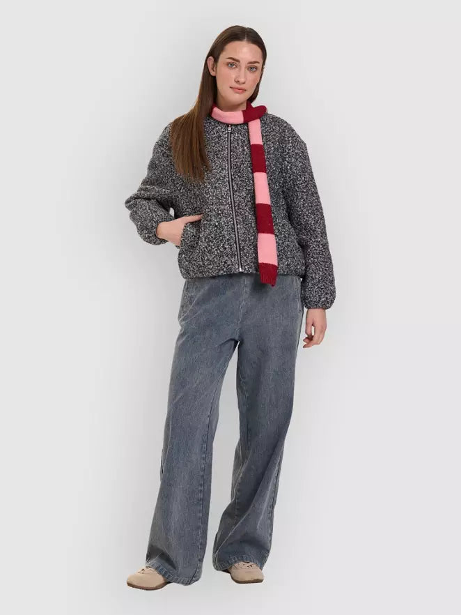 Skinny Scarf - Pink/Red Stripe