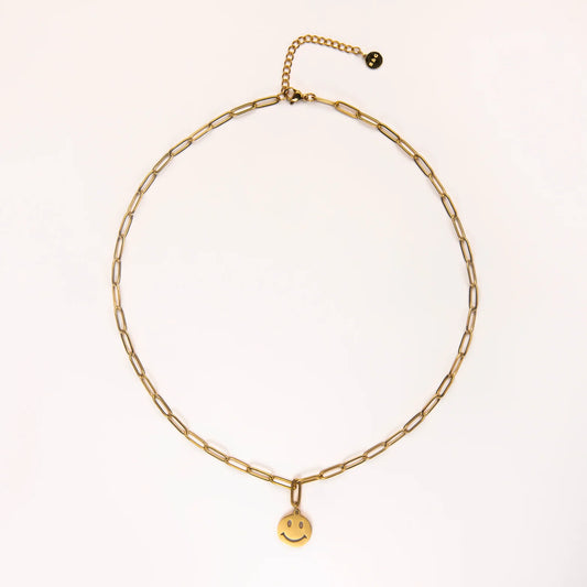 Slim Gold Plated Smile Necklace