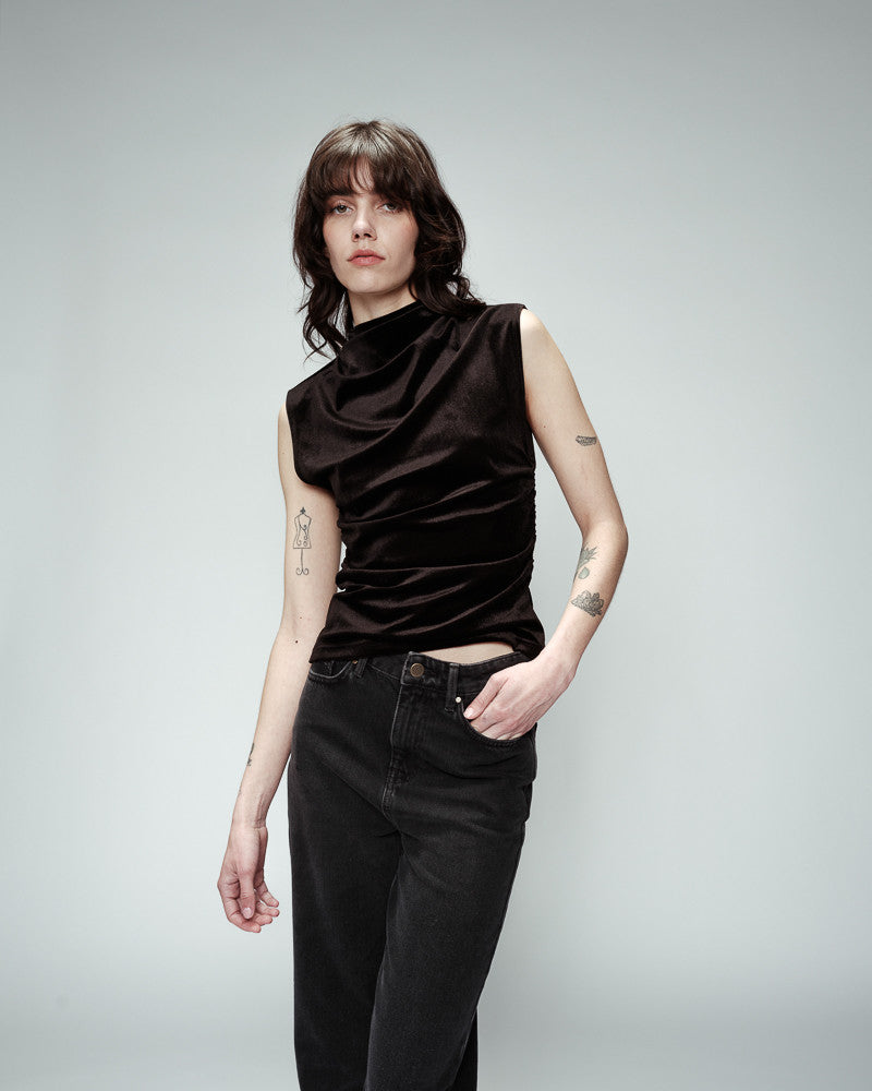 Odessa Velvet Top - Black