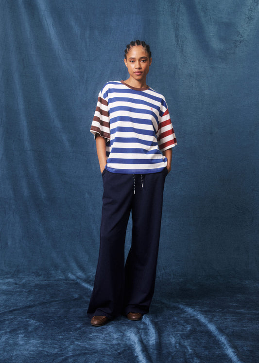 Chelem Stripe T-Shirt - Blue/Cream