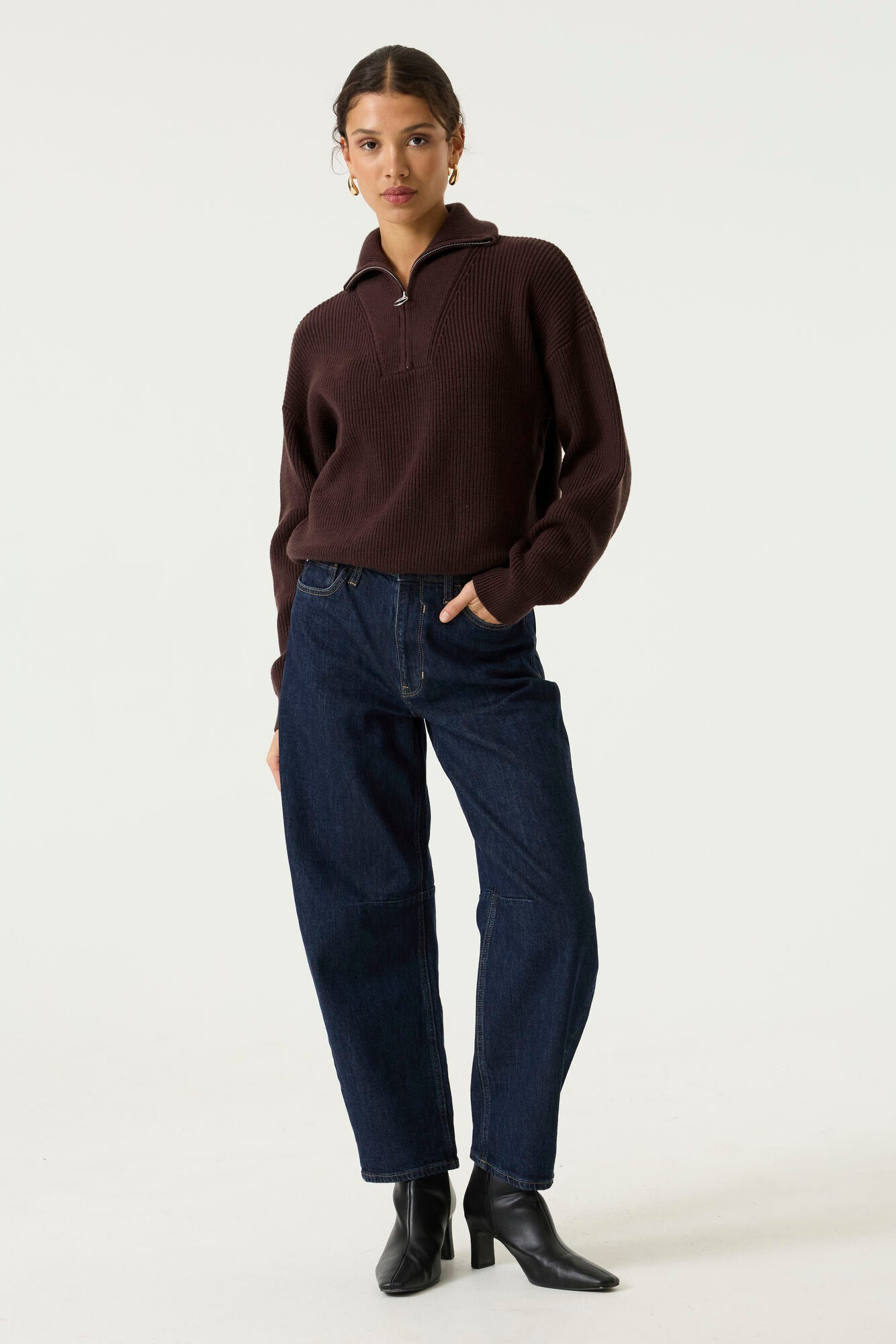Half Zip Knit Jumper - Hazel Bloom