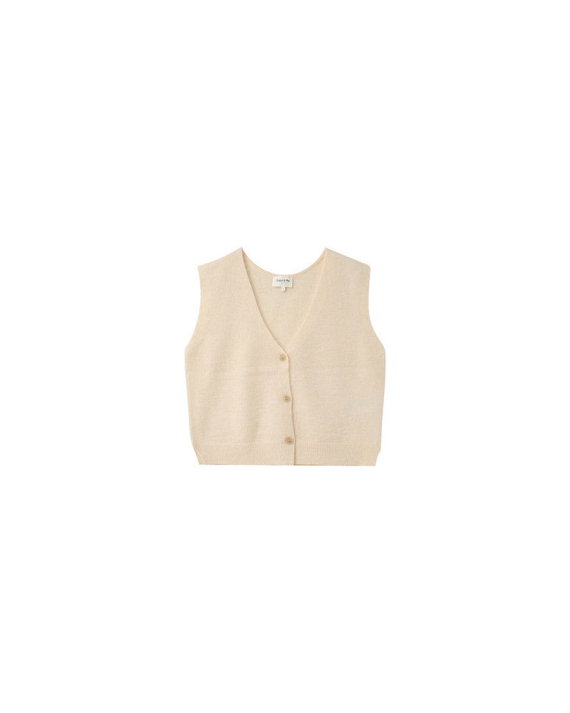 Nars Sleeveless Knitted Vest - Ecru